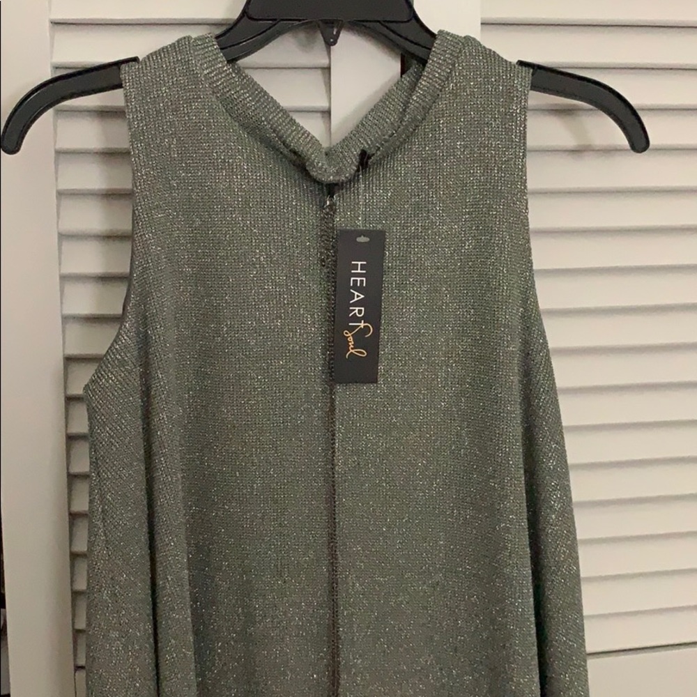 Flowy Silver ALine Dress w/necklace